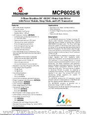 MCP8025T-115E/PT datasheet pdf Microchip