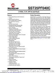 SST25PF040CT-40I/SN18GVAO datasheet pdf Microchip
