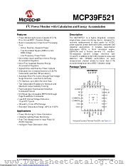 MCP39F521T-E/MQ datasheet pdf Microchip