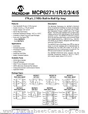 MCP6271RT-E/OT datasheet pdf Microchip