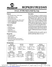 MCP6291RT-E/OT datasheet pdf Microchip