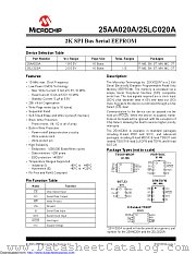 25LC020A-E/P datasheet pdf Microchip