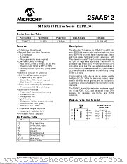 25AA512T-I/SN16KVAO datasheet pdf Microchip