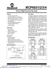 MCP6033T-E/MC datasheet pdf Microchip