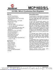 MCP1603 datasheet pdf Microchip