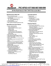 PIC16F690T-I/SS datasheet pdf Microchip