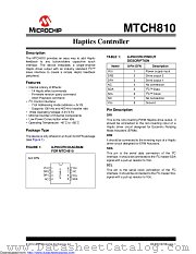 MTCH810T-I/MF datasheet pdf Microchip