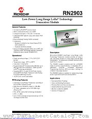 RN2903-I/RM095 datasheet pdf Microchip