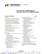 LAN9215 datasheet pdf Microchip