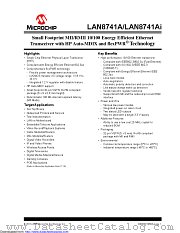 LAN8741A-EN-TR datasheet pdf Microchip
