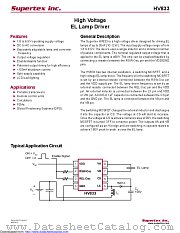 HV833 datasheet pdf Microchip