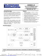 KSZ8001SL datasheet pdf Microchip