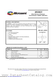 MS3023 datasheet pdf Microsemi