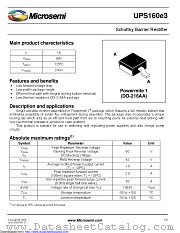 UPS160E3 datasheet pdf Microsemi