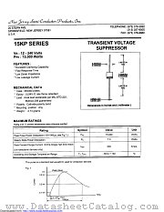 15KPA160CA datasheet pdf New Jersey Semiconductor