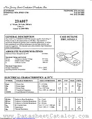 23A017 datasheet pdf New Jersey Semiconductor