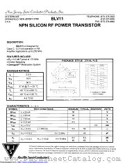 BLV11 datasheet pdf New Jersey Semiconductor
