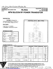 BLX92A datasheet pdf New Jersey Semiconductor