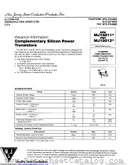 MJ15011 datasheet pdf New Jersey Semiconductor