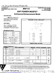 MRF172 datasheet pdf New Jersey Semiconductor