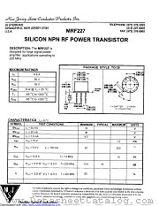 MRF227 datasheet pdf New Jersey Semiconductor