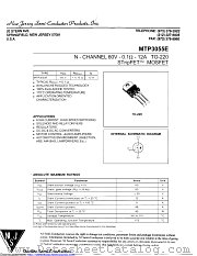 MTP3055E datasheet pdf New Jersey Semiconductor