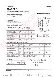 2SA1747 datasheet pdf Panasonic
