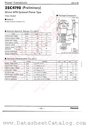 2SC4190 datasheet pdf Panasonic