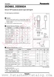 2SD0892A datasheet pdf Panasonic