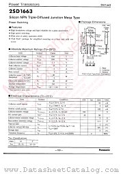 2SD1663 datasheet pdf Panasonic