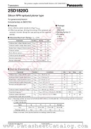 2SD1820G datasheet pdf Panasonic