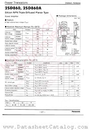 2SD0860A datasheet pdf Panasonic
