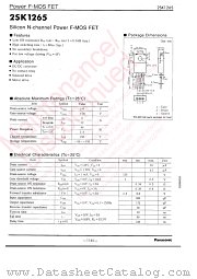 2SK1265 datasheet pdf Panasonic