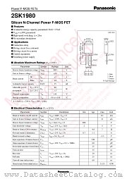 2SK1980 datasheet pdf Panasonic
