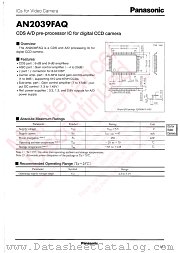 AN2039FAQ datasheet pdf Panasonic