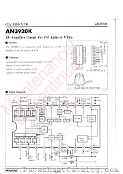 AN3920K datasheet pdf Panasonic