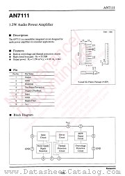 AN7111 datasheet pdf Panasonic