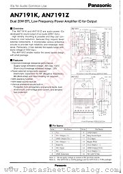 AN7191K datasheet pdf Panasonic