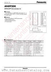 AN8920K datasheet pdf Panasonic