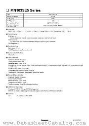 MN103SFE5P datasheet pdf Panasonic