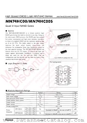 MN74HC00 datasheet pdf Panasonic
