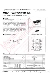 MN74HC03 datasheet pdf Panasonic