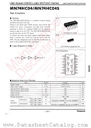 MN74HC04S datasheet pdf Panasonic