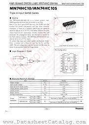 MN74HC10 datasheet pdf Panasonic