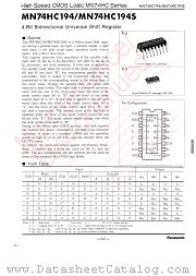 MN74HC194 datasheet pdf Panasonic