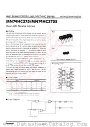 MN74HC375S datasheet pdf Panasonic