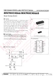 MN74HC4066 datasheet pdf Panasonic