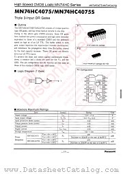 MN74HC4075S datasheet pdf Panasonic