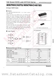 MN74HC4078S datasheet pdf Panasonic