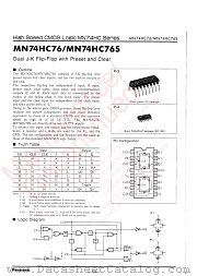 MN74HC76S datasheet pdf Panasonic